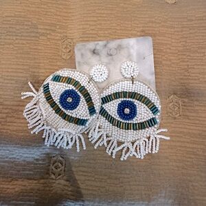 Evil eye statement earrings
